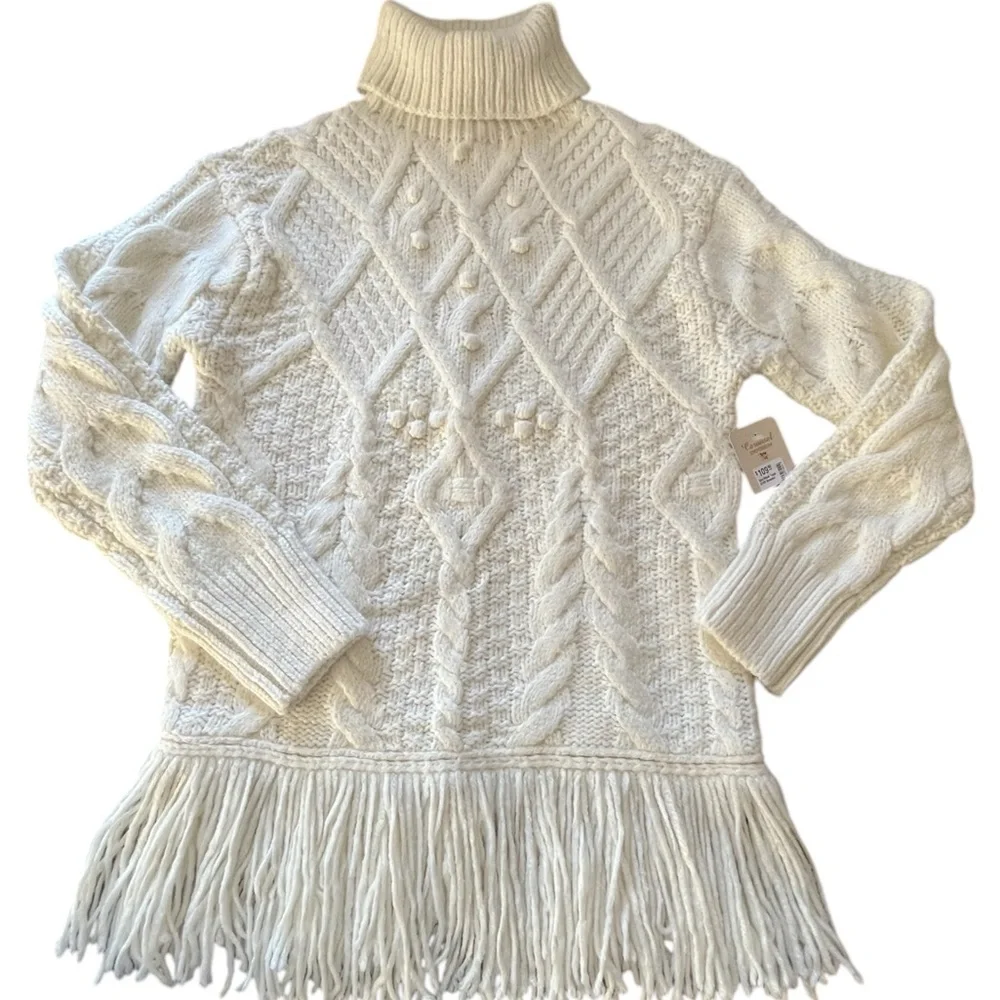 NWT Women’s Room 34 Dex/ Black Tape Cream Turtleneck Sweater in Size Medium. - Picture 10 of 13